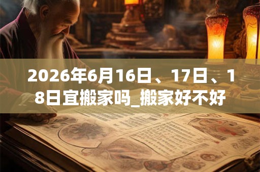 2026年6月16日、17日、18日宜搬家吗_搬家好不好