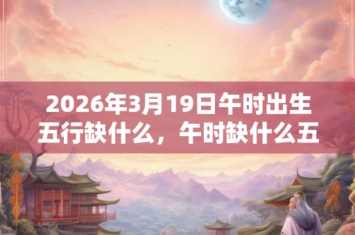 2026年3月19日午时出生五行缺什么，午时缺什么五行