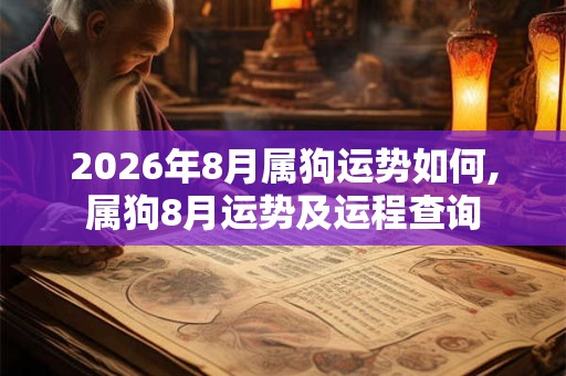 2026年8月属狗运势如何,属狗8月运势及运程查询