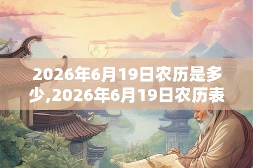 2026年6月19日农历是多少,2026年6月19日农历表