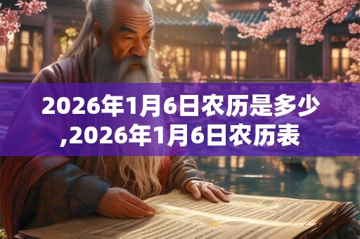 2026年1月6日农历是多少,2026年1月6日农历表