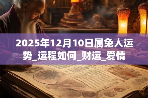 2025年12月10日属兔人运势_运程如何_财运_爱情