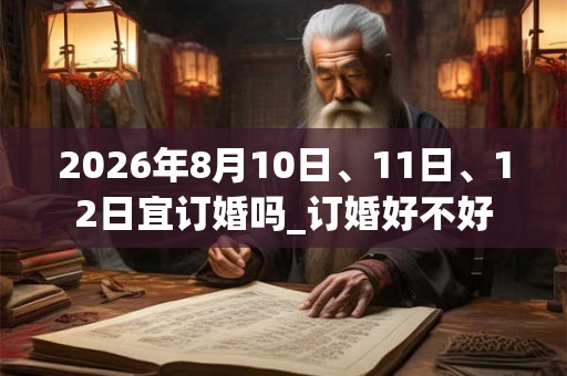 2026年8月10日、11日、12日宜订婚吗_订婚好不好