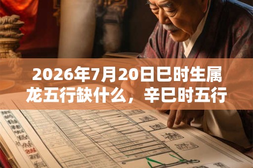 2026年7月20日巳时生属龙五行缺什么，辛巳时五行缺什么