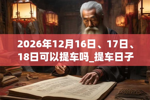 2026年12月16日、17日、18日可以提车吗_提车日子好吗
