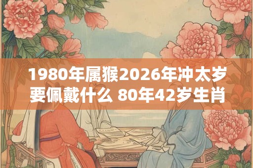 1980年属猴2026年冲太岁要佩戴什么 80年42岁生肖猴犯太岁怎么化解