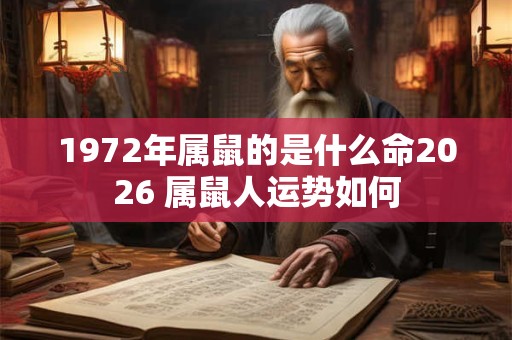 1972年属鼠的是什么命2026 属鼠人运势如何