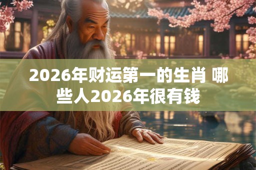 2026年财运第一的生肖 哪些人2026年很有钱