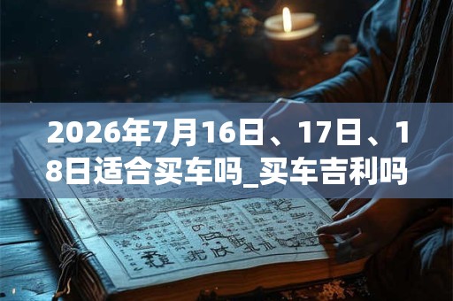 2026年7月16日、17日、18日适合买车吗_买车吉利吗