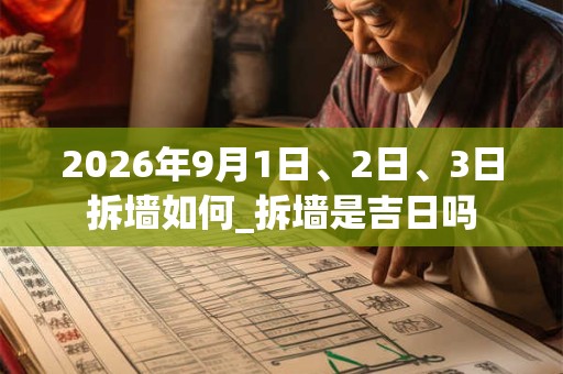 2026年9月1日、2日、3日拆墙如何_拆墙是吉日吗