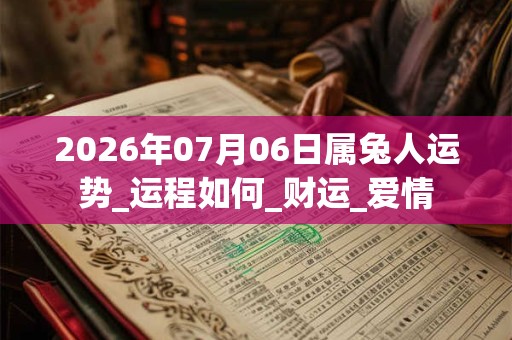 2026年07月06日属兔人运势_运程如何_财运_爱情