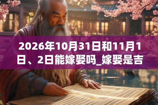 2026年10月31日和11月1日、2日能嫁娶吗_嫁娶是吉日吗