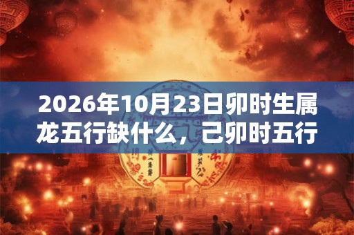2026年10月23日卯时生属龙五行缺什么，己卯时五行缺什么