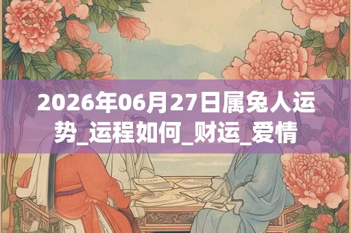 2026年06月27日属兔人运势_运程如何_财运_爱情
