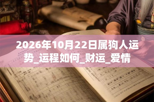 2026年10月22日属狗人运势_运程如何_财运_爱情