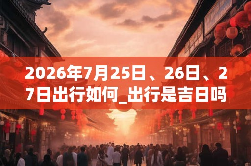 2026年7月25日、26日、27日出行如何_出行是吉日吗