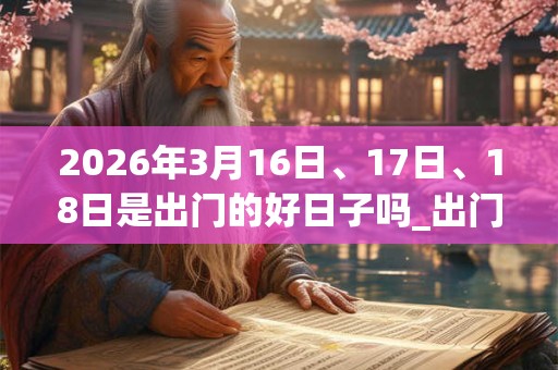 2026年3月16日、17日、18日是出门的好日子吗_出门可以吗