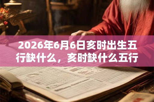2026年6月6日亥时出生五行缺什么，亥时缺什么五行