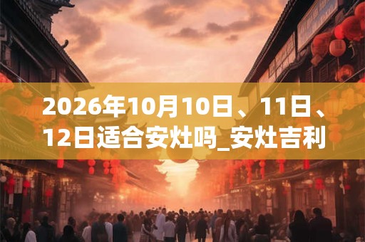2026年10月10日、11日、12日适合安灶吗_安灶吉利吗