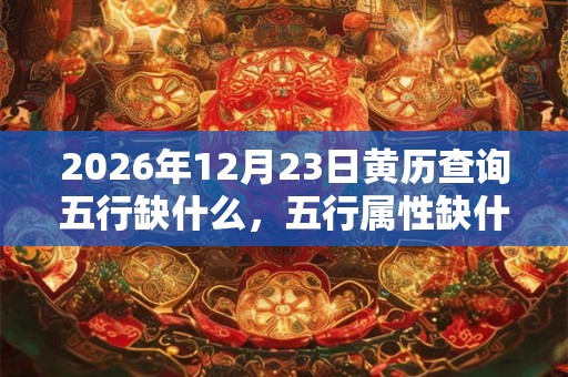 2026年12月23日黄历查询五行缺什么，五行属性缺什么