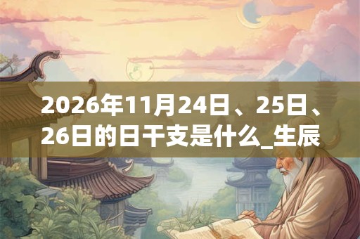 2026年11月24日、25日、26日的日干支是什么_生辰八字