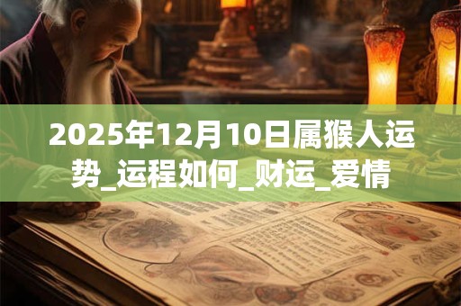 2025年12月10日属猴人运势_运程如何_财运_爱情