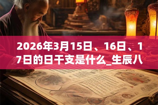 2026年3月15日、16日、17日的日干支是什么_生辰八字