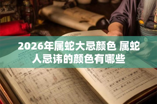 2026年属蛇大忌颜色 属蛇人忌讳的颜色有哪些