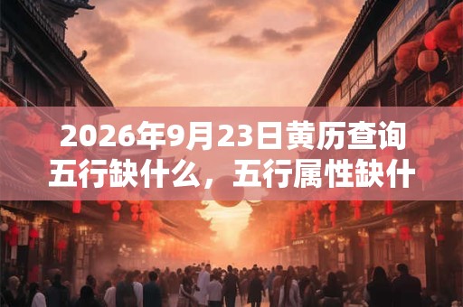 2026年9月23日黄历查询五行缺什么，五行属性缺什么
