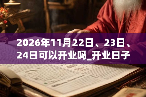 2026年11月22日、23日、24日可以开业吗_开业日子好吗