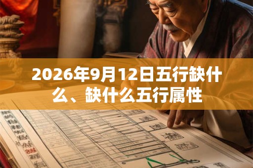 2026年9月12日五行缺什么、缺什么五行属性