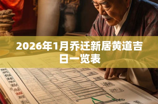 2026年1月乔迁新居黄道吉日一览表