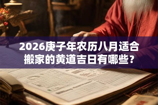 2026庚子年农历八月适合搬家的黄道吉日有哪些？