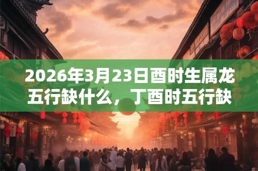 2026年3月23日酉时生属龙五行缺什么，丁酉时五行缺什么
