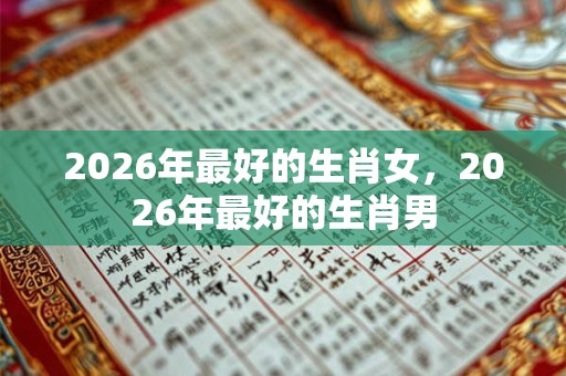 2026年最好的生肖女，2026年最好的生肖男
