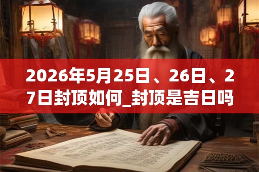 2026年5月25日、26日、27日封顶如何_封顶是吉日吗