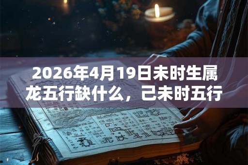 2026年4月19日未时生属龙五行缺什么，己未时五行缺什么