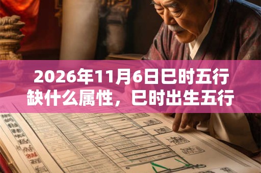 2026年11月6日巳时五行缺什么属性，巳时出生五行缺什么
