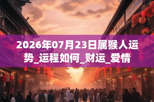 2026年07月23日属猴人运势_运程如何_财运_爱情