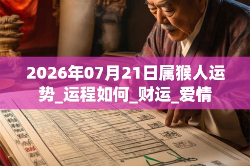 2026年07月21日属猴人运势_运程如何_财运_爱情