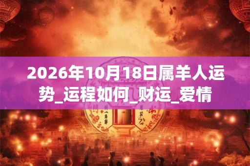 2026年10月18日属羊人运势_运程如何_财运_爱情