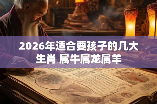 2026年适合要孩子的几大生肖 属牛属龙属羊