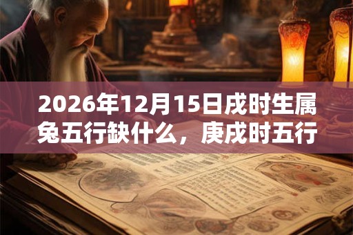 2026年12月15日戌时生属兔五行缺什么，庚戌时五行缺什么