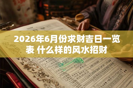 2026年6月份求财吉日一览表 什么样的风水招财