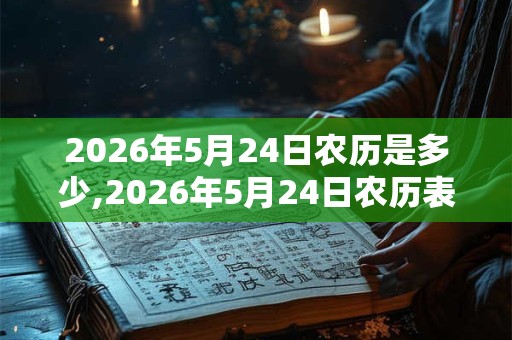 2026年5月24日农历是多少,2026年5月24日农历表