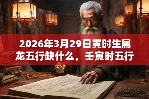 2026年3月29日寅时生属龙五行缺什么，壬寅时五行缺什么