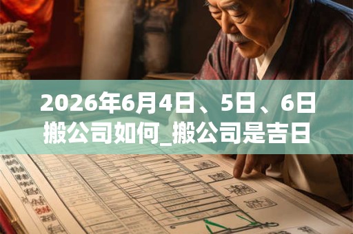 2026年6月4日、5日、6日搬公司如何_搬公司是吉日吗