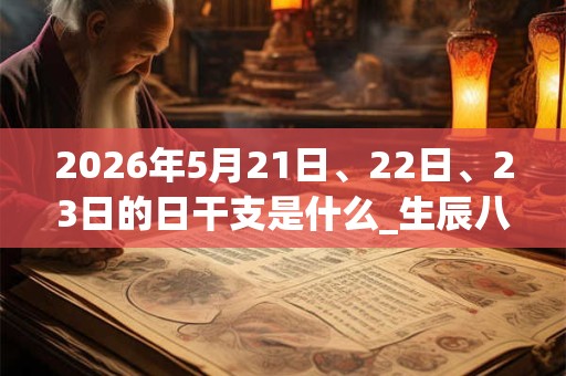 2026年5月21日、22日、23日的日干支是什么_生辰八字