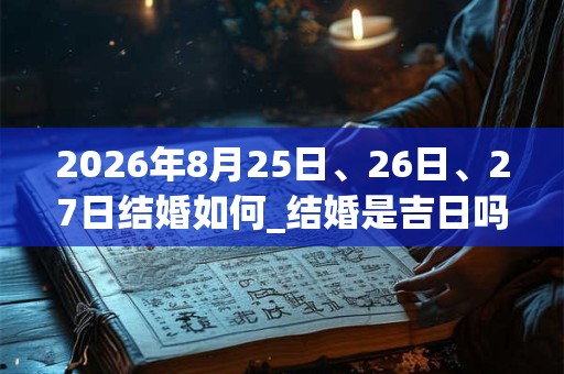 2026年8月25日、26日、27日结婚如何_结婚是吉日吗