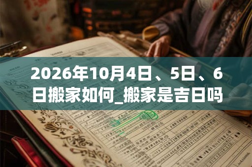 2026年10月4日、5日、6日搬家如何_搬家是吉日吗